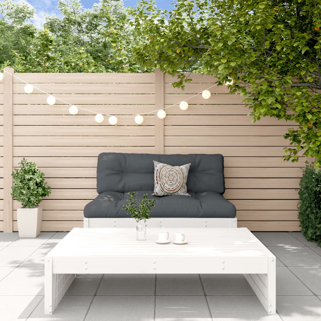 2-delige Loungeset met kussens massief hout wit is nu te koop bij PeponiXL, paradijselijk wonen!
