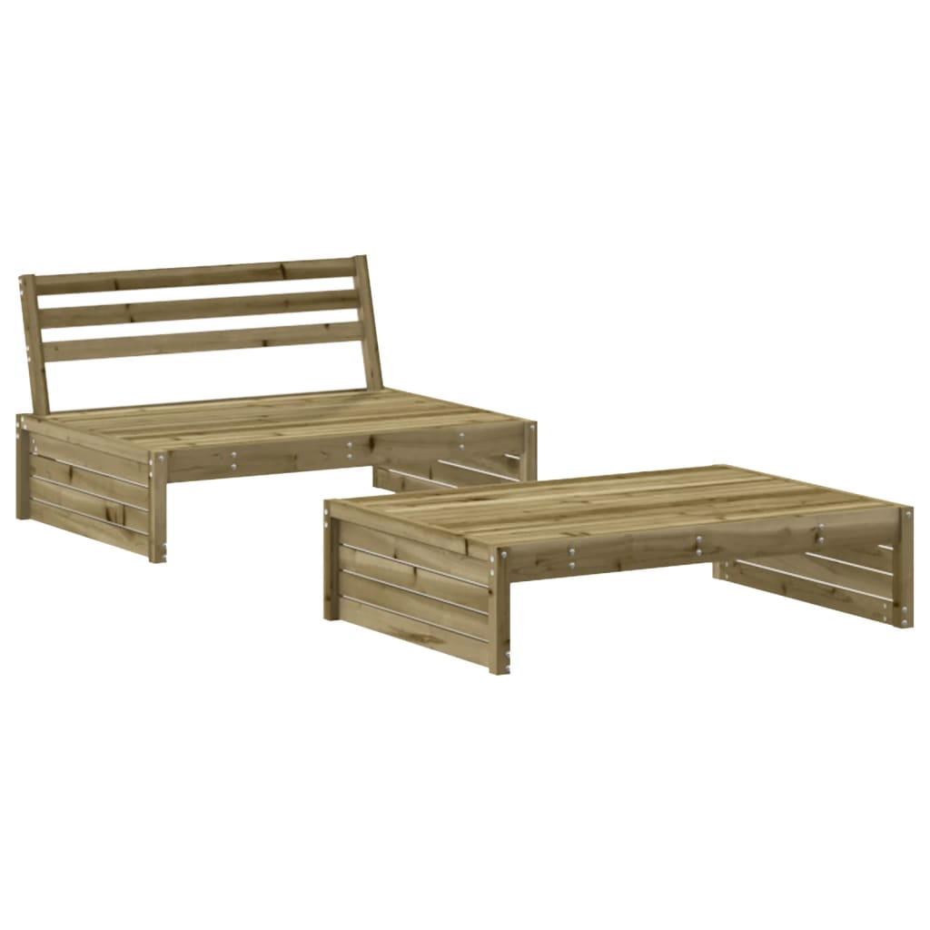 2-delige Loungeset met kussens geïmpregneerd grenenhout is nu te koop bij PeponiXL, paradijselijk wonen!
