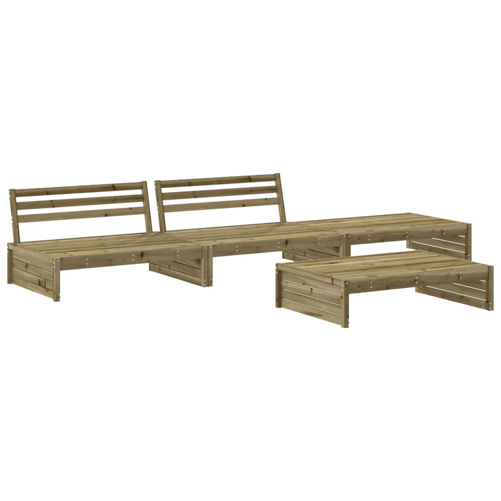 4-delige Loungeset met kussens geïmpregneerd grenenhout is nu te koop bij PeponiXL, paradijselijk wonen!