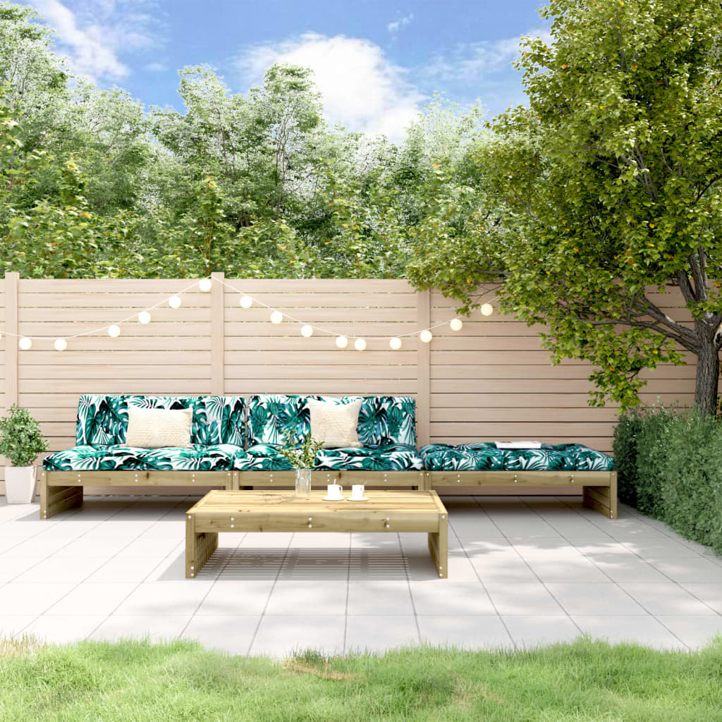 4-delige Loungeset met kussens geïmpregneerd grenenhout is nu te koop bij PeponiXL, paradijselijk wonen!