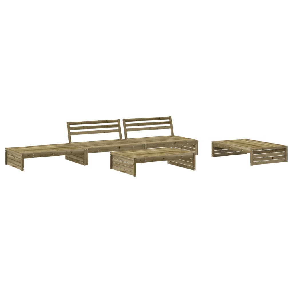 5-delige Loungeset met kussens geïmpregneerd grenenhout is nu te koop bij PeponiXL, paradijselijk wonen!