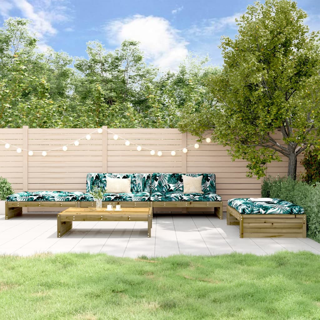 5-delige Loungeset met kussens geïmpregneerd grenenhout is nu te koop bij PeponiXL, paradijselijk wonen!
