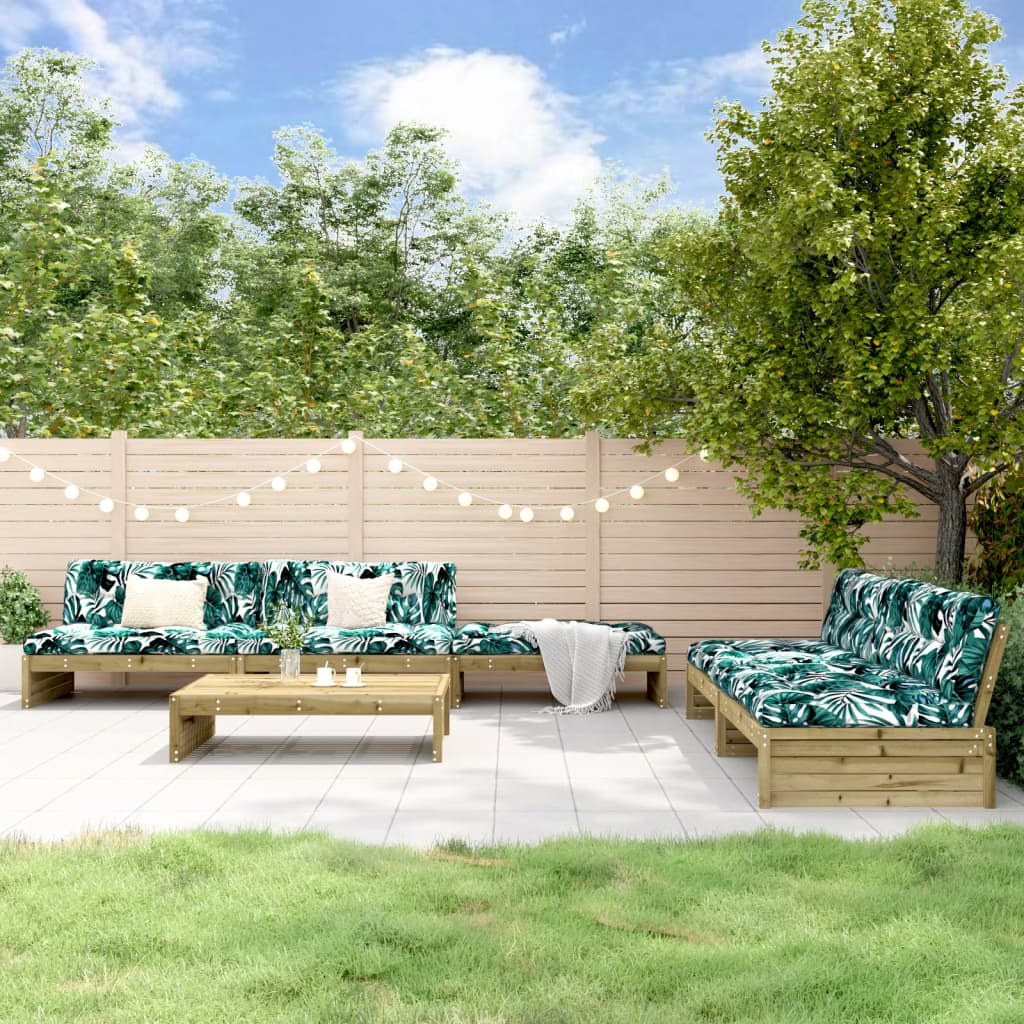 6-delige Loungeset met kussens geïmpregneerd grenenhout is nu te koop bij PeponiXL, paradijselijk wonen!