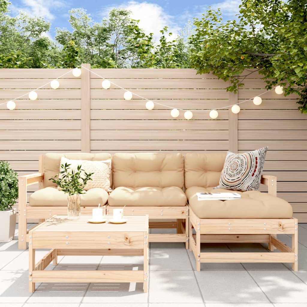 5-delige Loungeset massief grenenhout is nu te koop bij PeponiXL, paradijselijk wonen!
