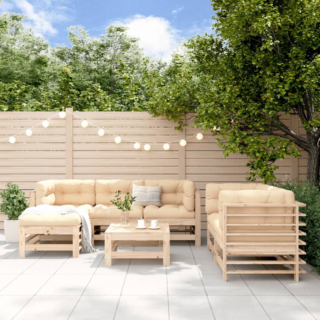 7-delige Loungeset massief grenenhout is nu te koop bij PeponiXL, paradijselijk wonen!