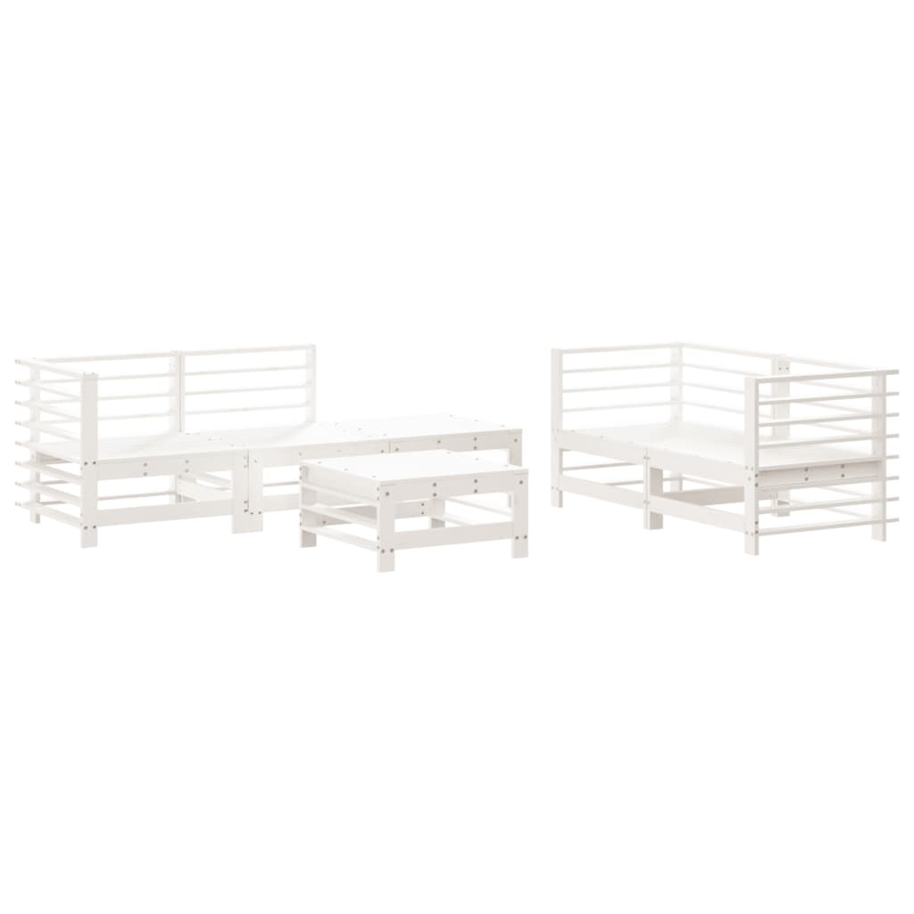 6-delige Loungeset massief grenenhout wit is nu te koop bij PeponiXL, paradijselijk wonen!