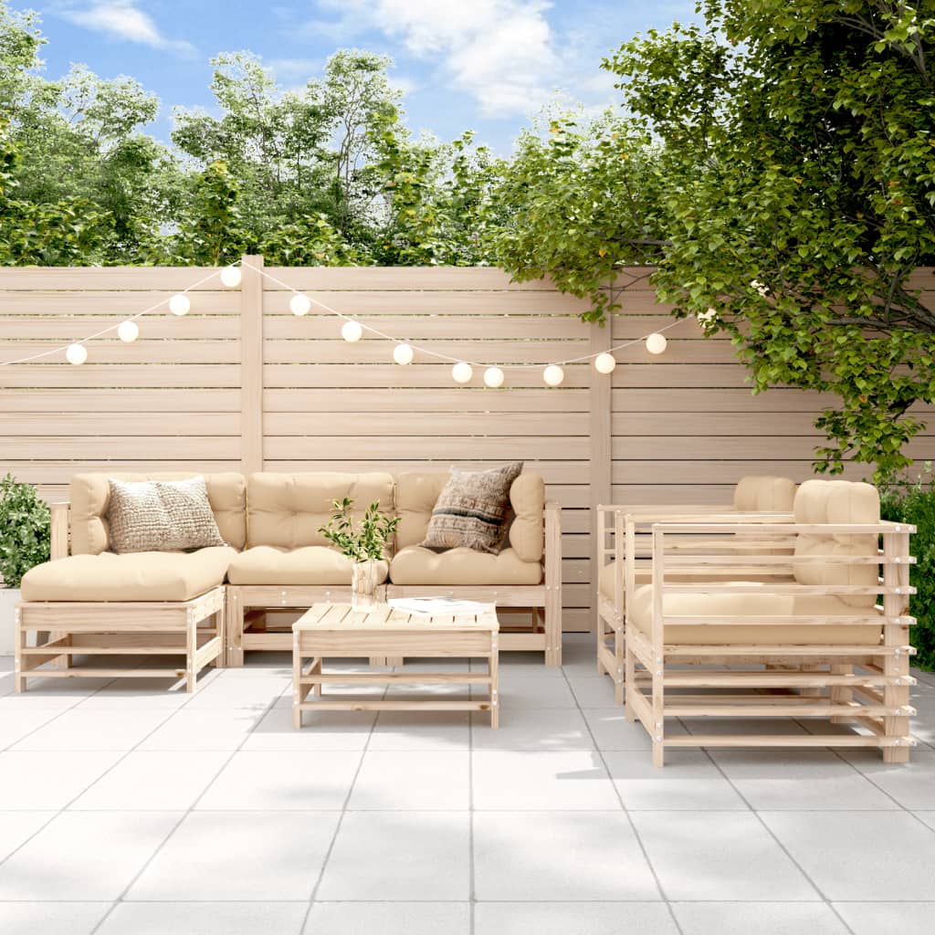 7-delige Loungeset massief grenenhout is nu te koop bij PeponiXL, paradijselijk wonen!
