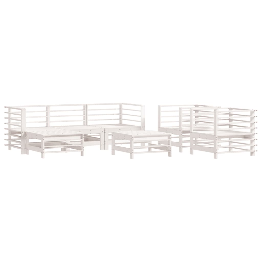 7-delige Loungeset massief grenenhout wit is nu te koop bij PeponiXL, paradijselijk wonen!