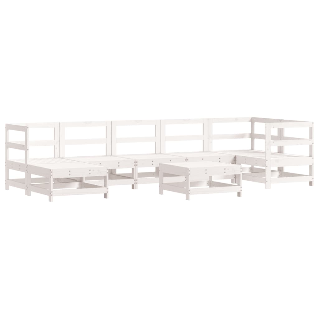 8-delige Loungeset massief grenenhout wit is nu te koop bij PeponiXL, paradijselijk wonen!