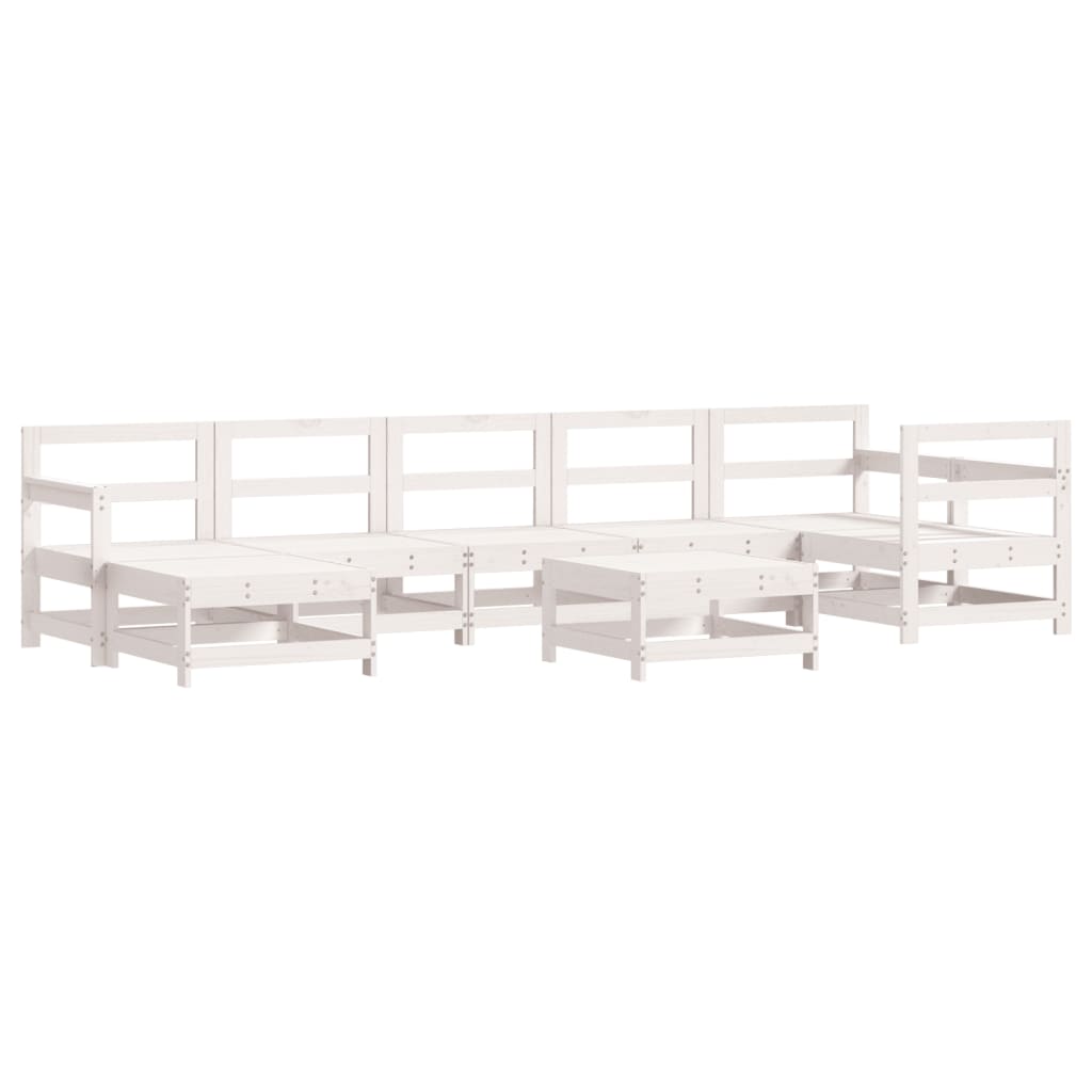 8-delige Loungeset massief grenenhout wit is nu te koop bij PeponiXL, paradijselijk wonen!