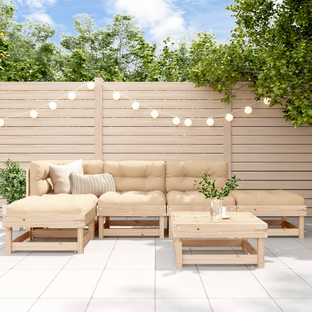 6-delige Loungeset massief grenenhout is nu te koop bij PeponiXL, paradijselijk wonen!