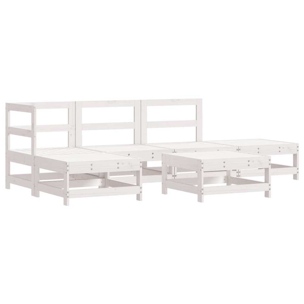 6-delige Loungeset massief grenenhout wit is nu te koop bij PeponiXL, paradijselijk wonen!