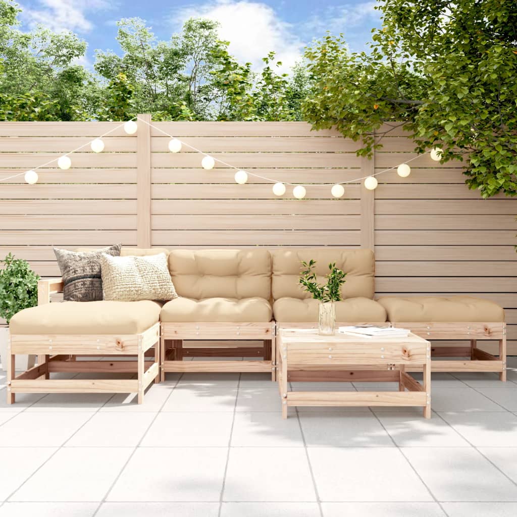 6-delige Loungeset massief grenenhout is nu te koop bij PeponiXL, paradijselijk wonen!