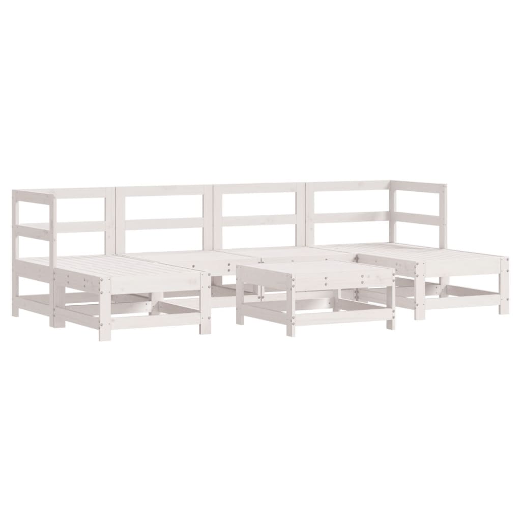 7-delige Loungeset massief grenenhout wit is nu te koop bij PeponiXL, paradijselijk wonen!