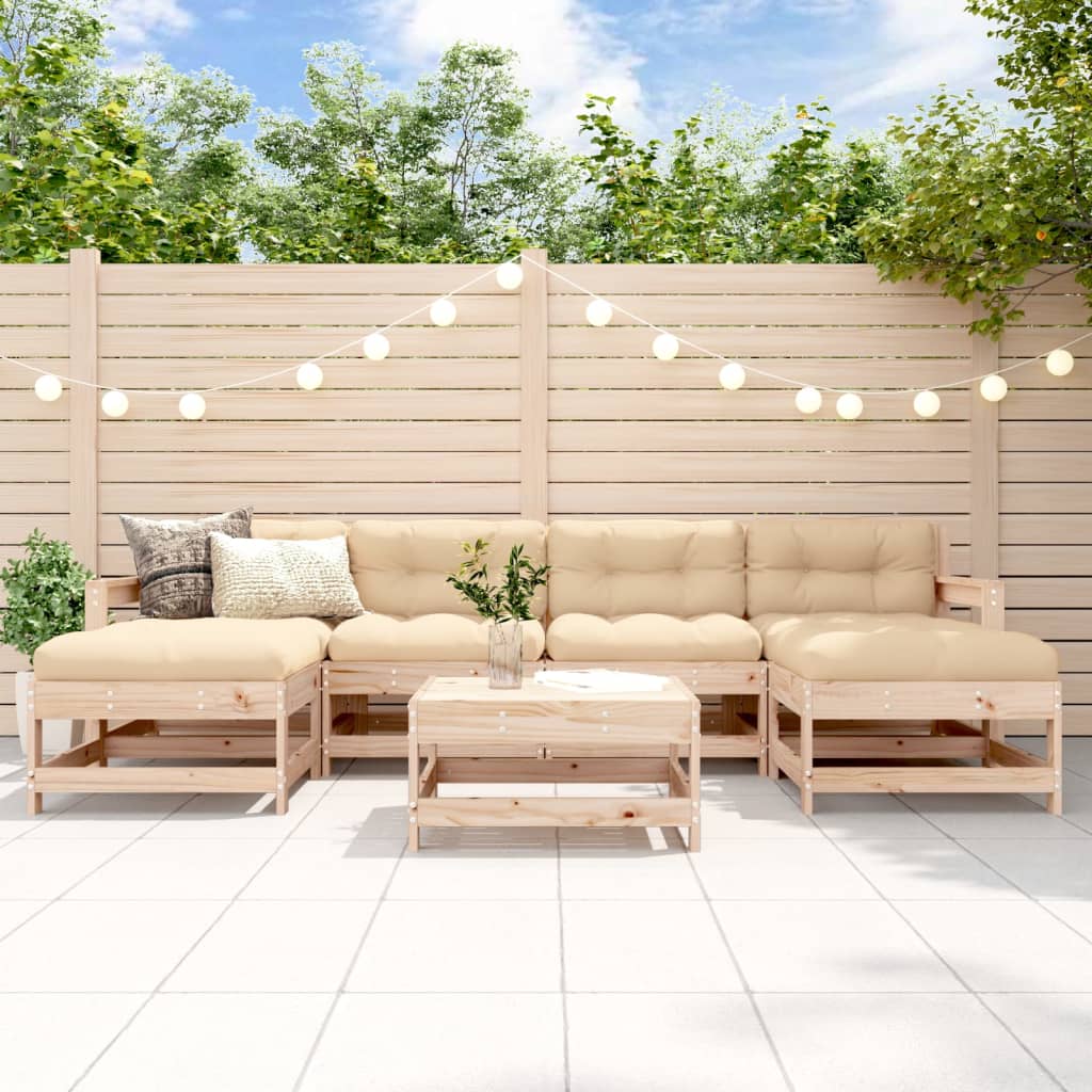 7-delige Loungeset massief grenenhout is nu te koop bij PeponiXL, paradijselijk wonen!