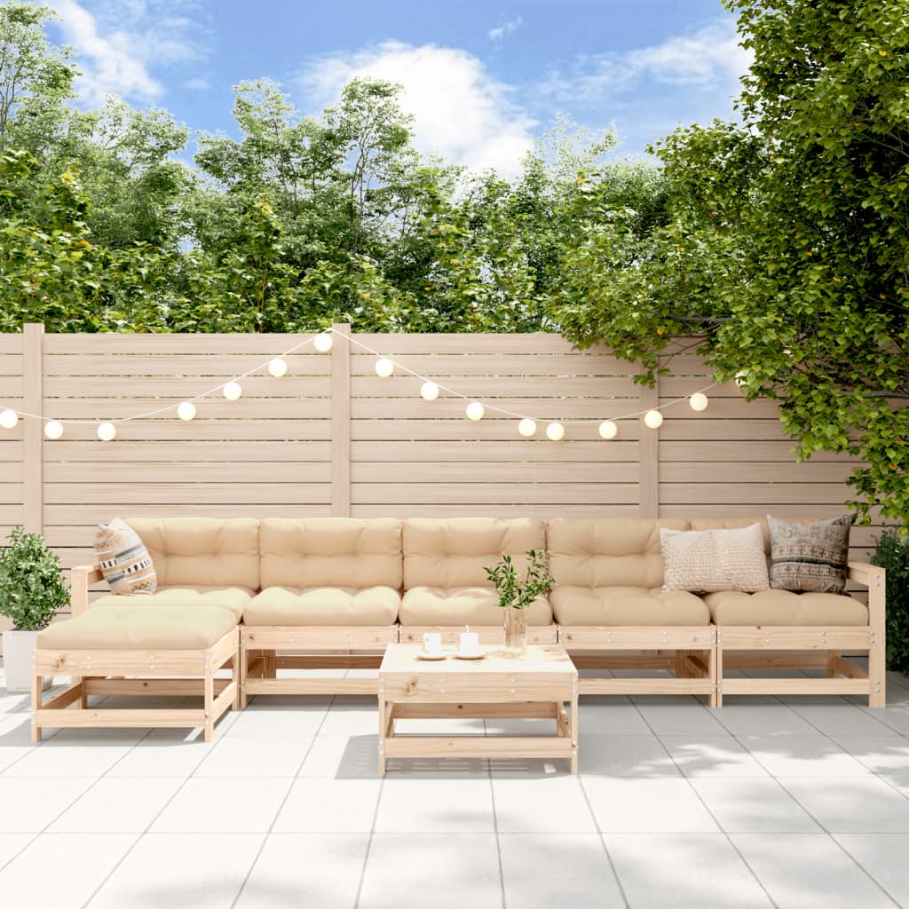 7-delige Loungeset massief grenenhout is nu te koop bij PeponiXL, paradijselijk wonen!