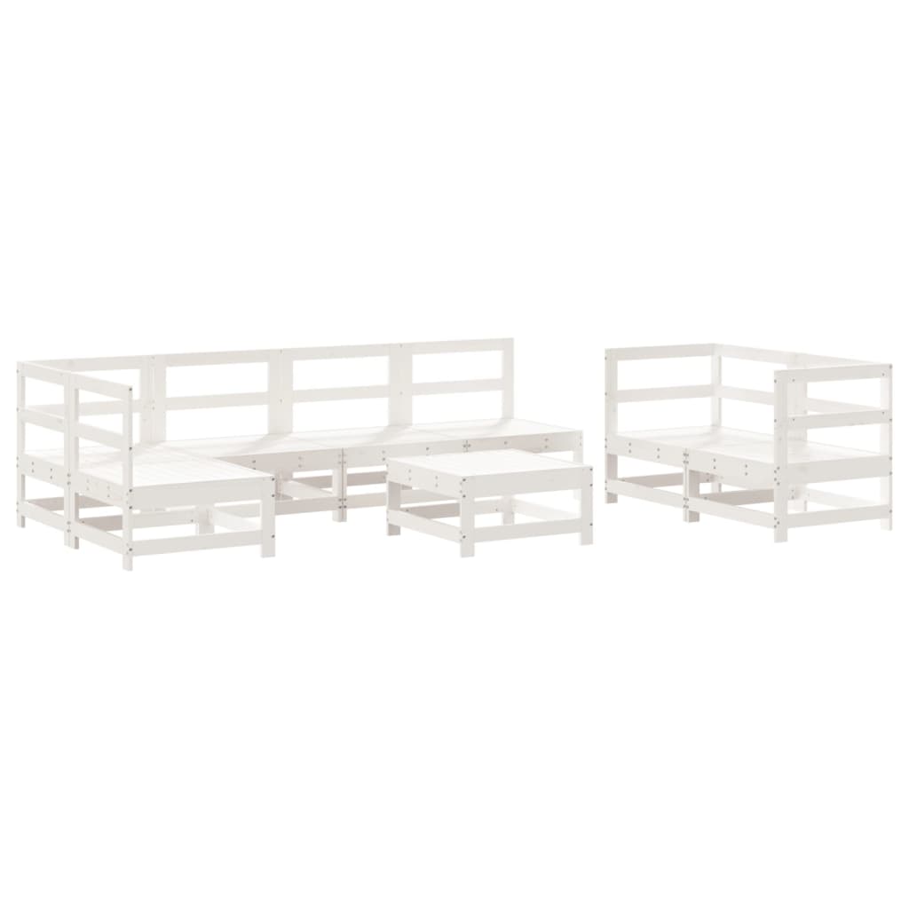 8-delige Loungeset massief grenenhout wit is nu te koop bij PeponiXL, paradijselijk wonen!