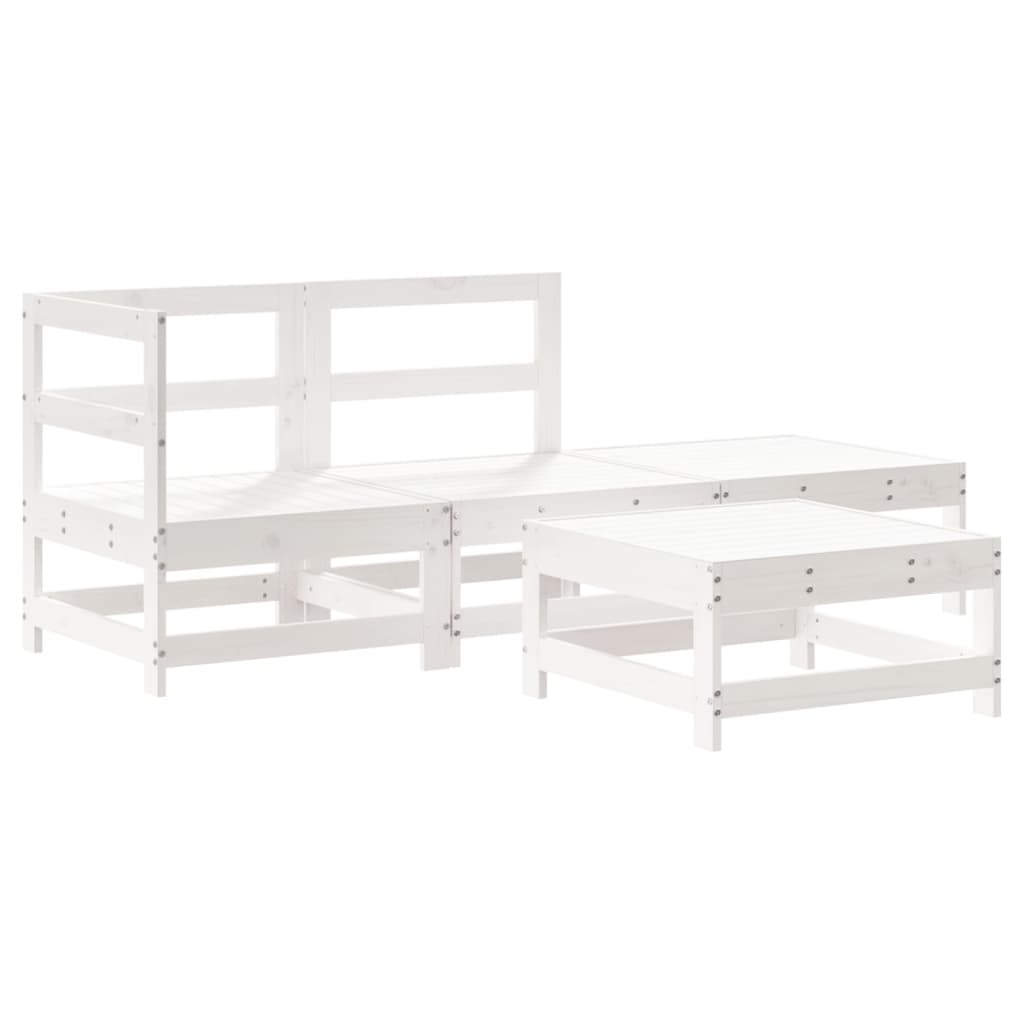 4-delige Loungeset massief grenenhout wit is nu te koop bij PeponiXL, paradijselijk wonen!