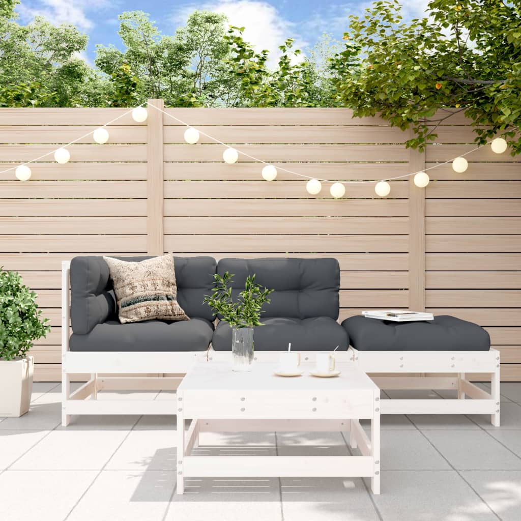 4-delige Loungeset massief grenenhout wit is nu te koop bij PeponiXL, paradijselijk wonen!
