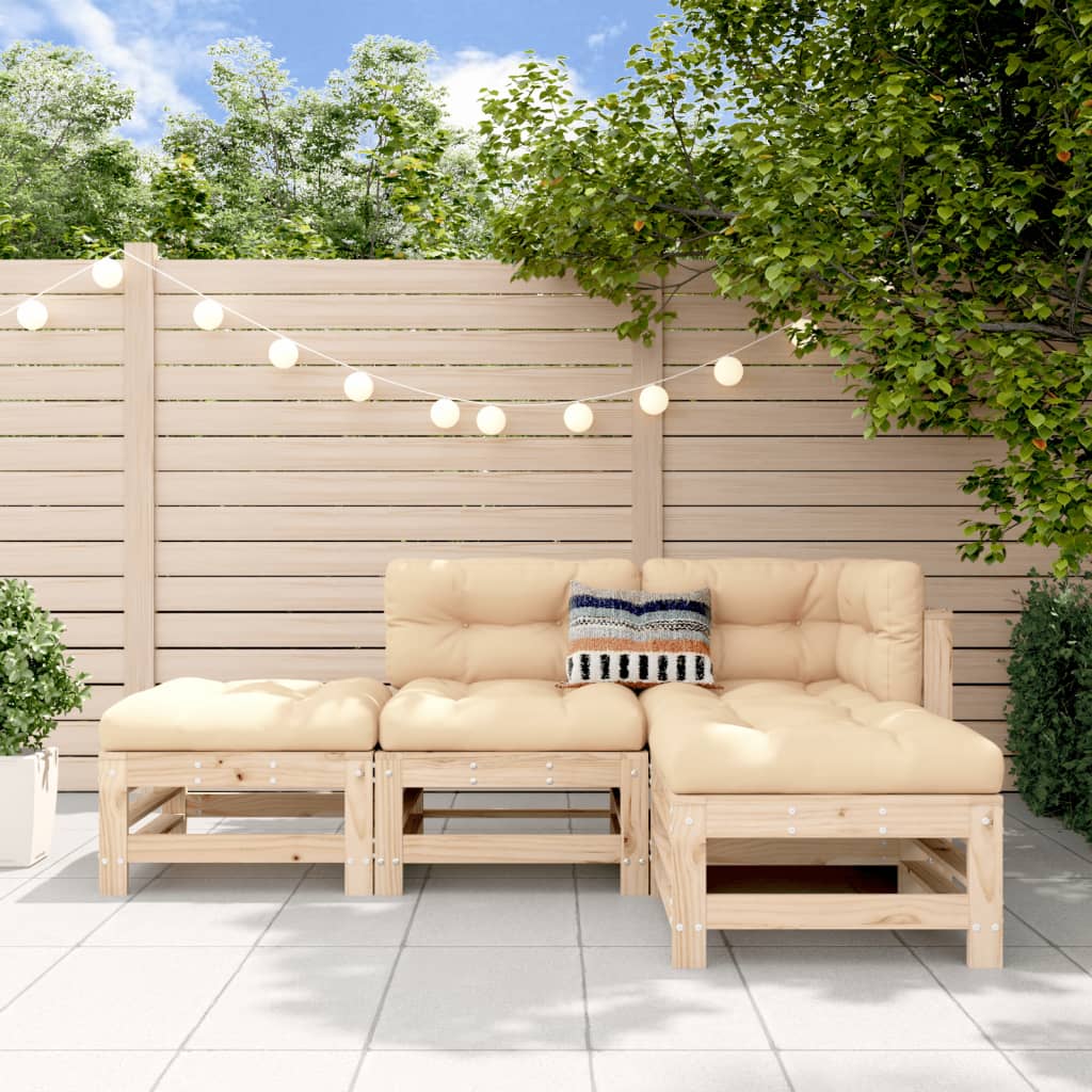 4-delige Loungeset massief grenenhout is nu te koop bij PeponiXL, paradijselijk wonen!