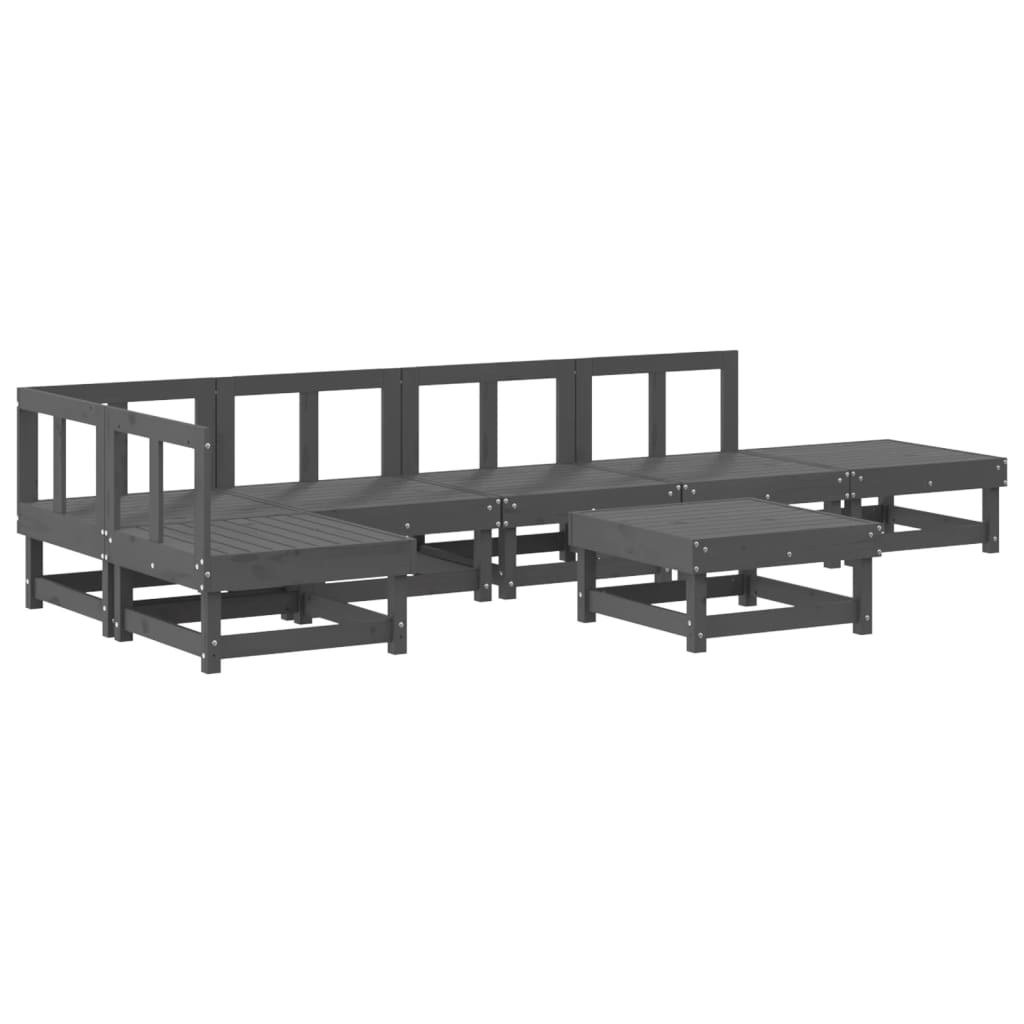 7-delige Loungeset massief grenenhout grijs is nu te koop bij PeponiXL, paradijselijk wonen!