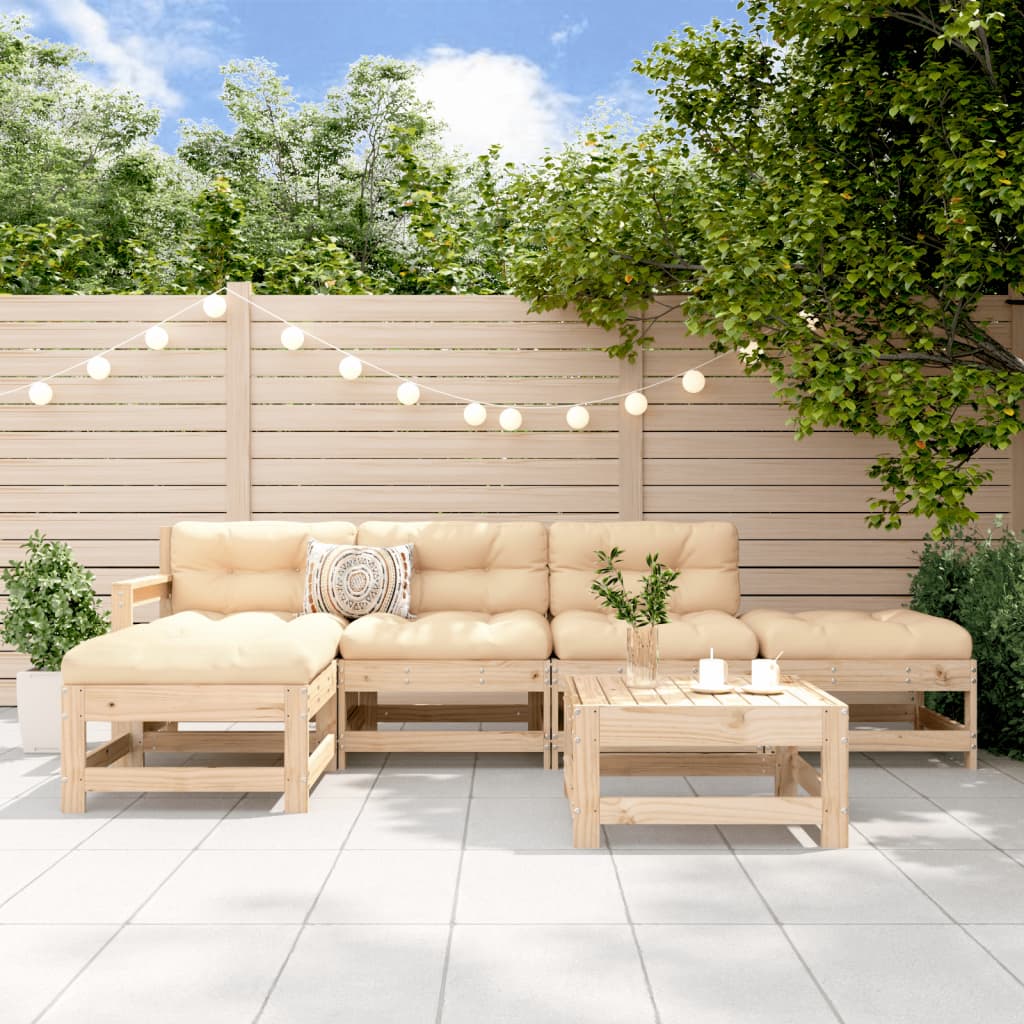 6-delige Loungeset massief grenenhout is nu te koop bij PeponiXL, paradijselijk wonen!