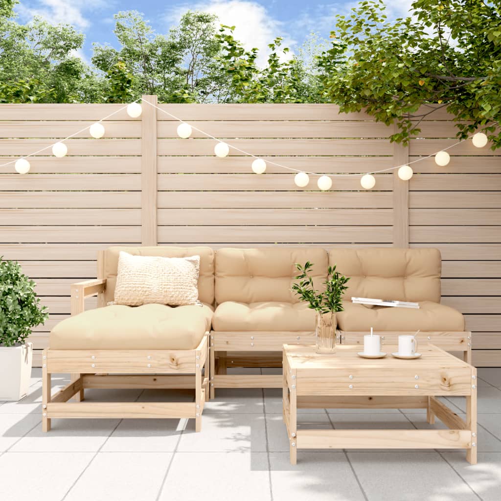5-delige Loungeset massief grenenhout is nu te koop bij PeponiXL, paradijselijk wonen!