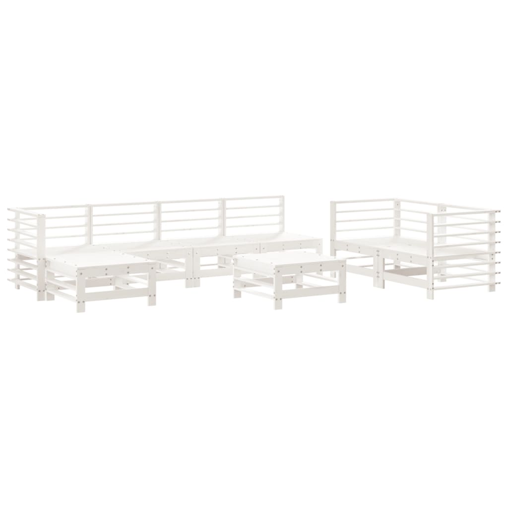 8-delige Loungeset massief grenenhout wit is nu te koop bij PeponiXL, paradijselijk wonen!