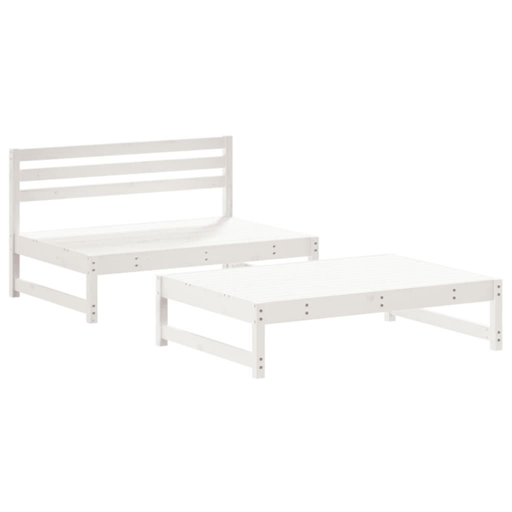 2-delige Loungeset massief grenenhout wit is nu te koop bij PeponiXL, paradijselijk wonen!