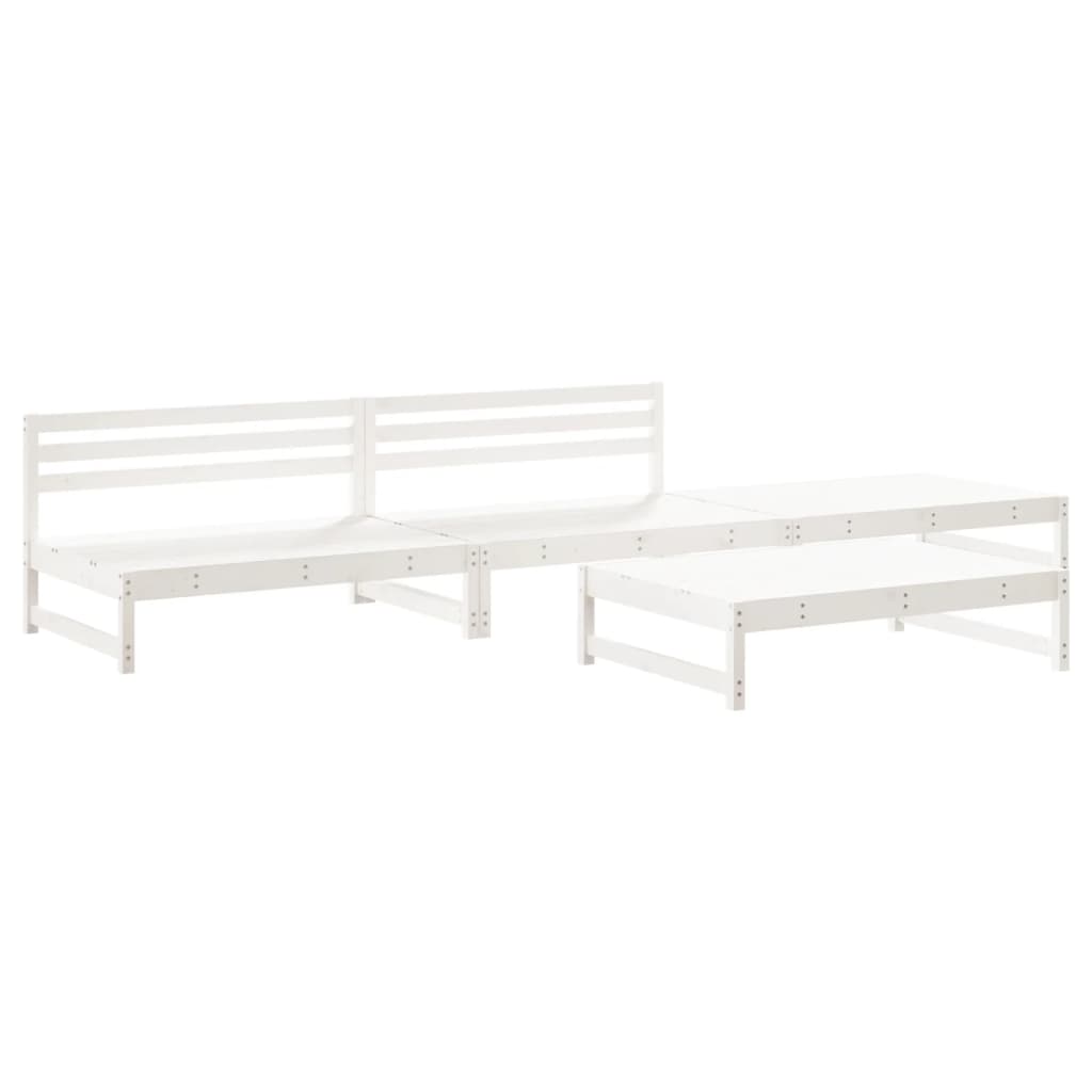 4-delige Loungeset massief grenenhout wit is nu te koop bij PeponiXL, paradijselijk wonen!