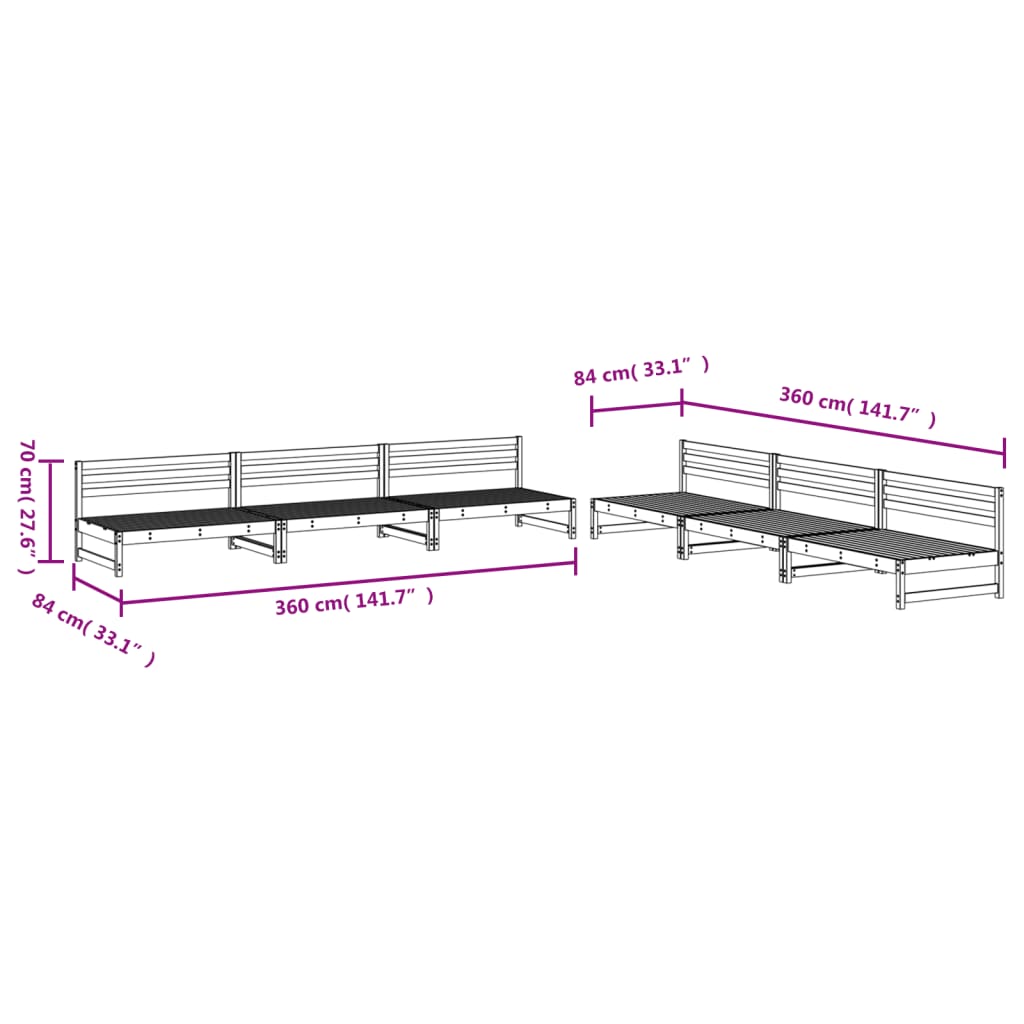 6-delige Loungeset geïmpregneerd grenenhout is nu te koop bij PeponiXL, paradijselijk wonen!