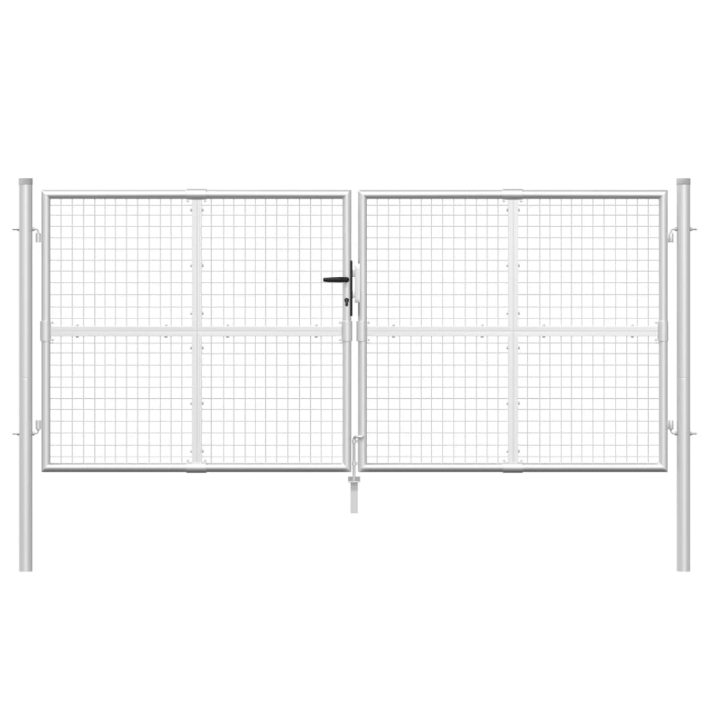 Tuinhek van gaas zilverkleurig 300x125 cm gegalvaniseerd staal is nu te koop bij PeponiXL, paradijselijk wonen!