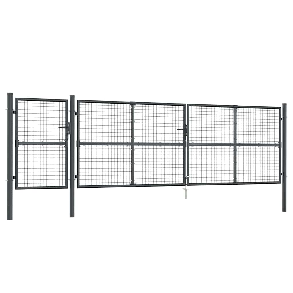 Tuinhek van gaas antraciet 500x125 cm gegalvaniseerd staal is nu te koop bij PeponiXL, paradijselijk wonen!
