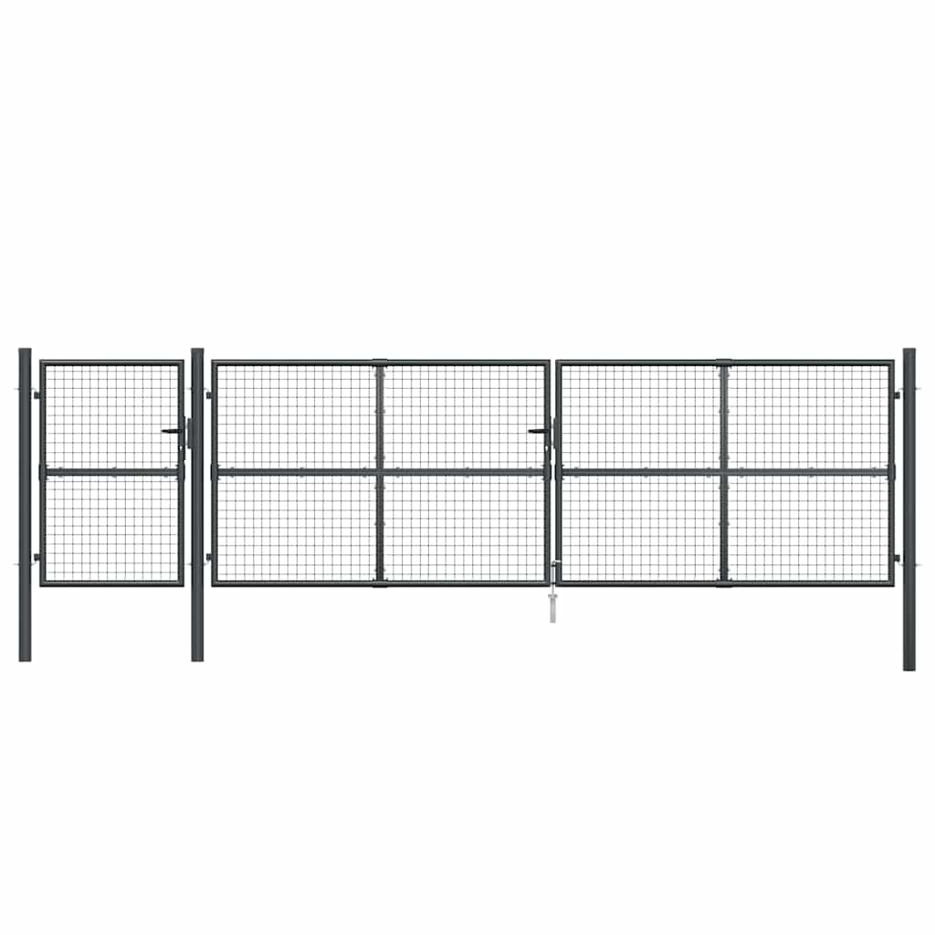 Tuinhek van gaas antraciet 500x125 cm gegalvaniseerd staal is nu te koop bij PeponiXL, paradijselijk wonen!