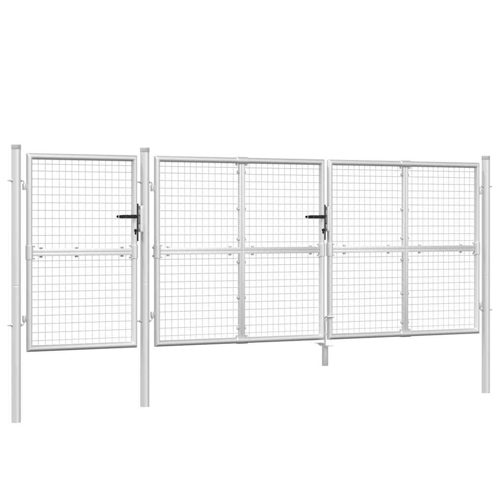 Tuinhek van gaas zilverkleurig 400x125 cm gegalvaniseerd staal is nu te koop bij PeponiXL, paradijselijk wonen!