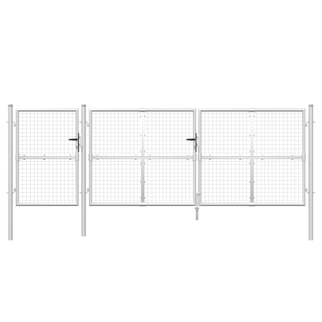 Tuinhek van gaas zilverkleurig 400x125 cm gegalvaniseerd staal is nu te koop bij PeponiXL, paradijselijk wonen!
