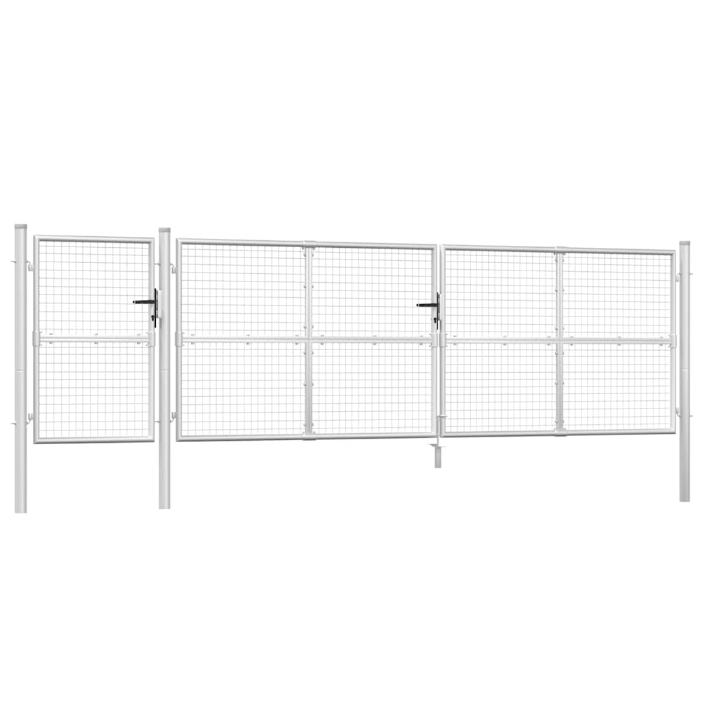 Tuinhek van gaas zilverkleurig 500x125 cm gegalvaniseerd staal is nu te koop bij PeponiXL, paradijselijk wonen!