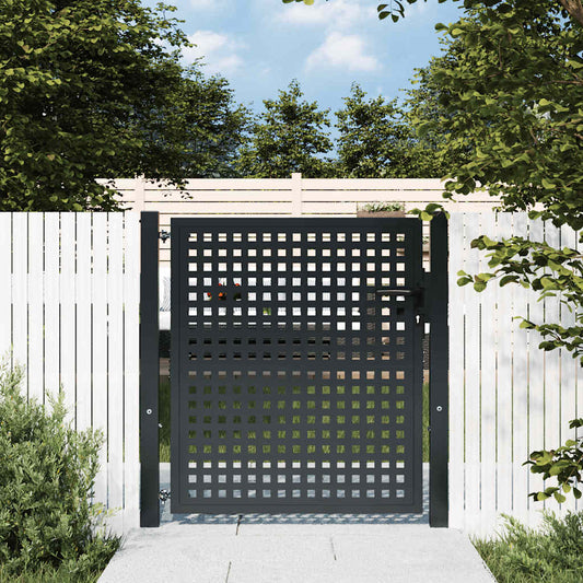 Tuinpoort Antraciet 100x100 cm Staal is nu te koop bij PeponiXL, paradijselijk wonen!
