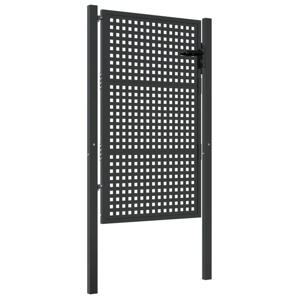 Tuinpoort Antraciet 100x125 cm Staal is nu te koop bij PeponiXL, paradijselijk wonen!
