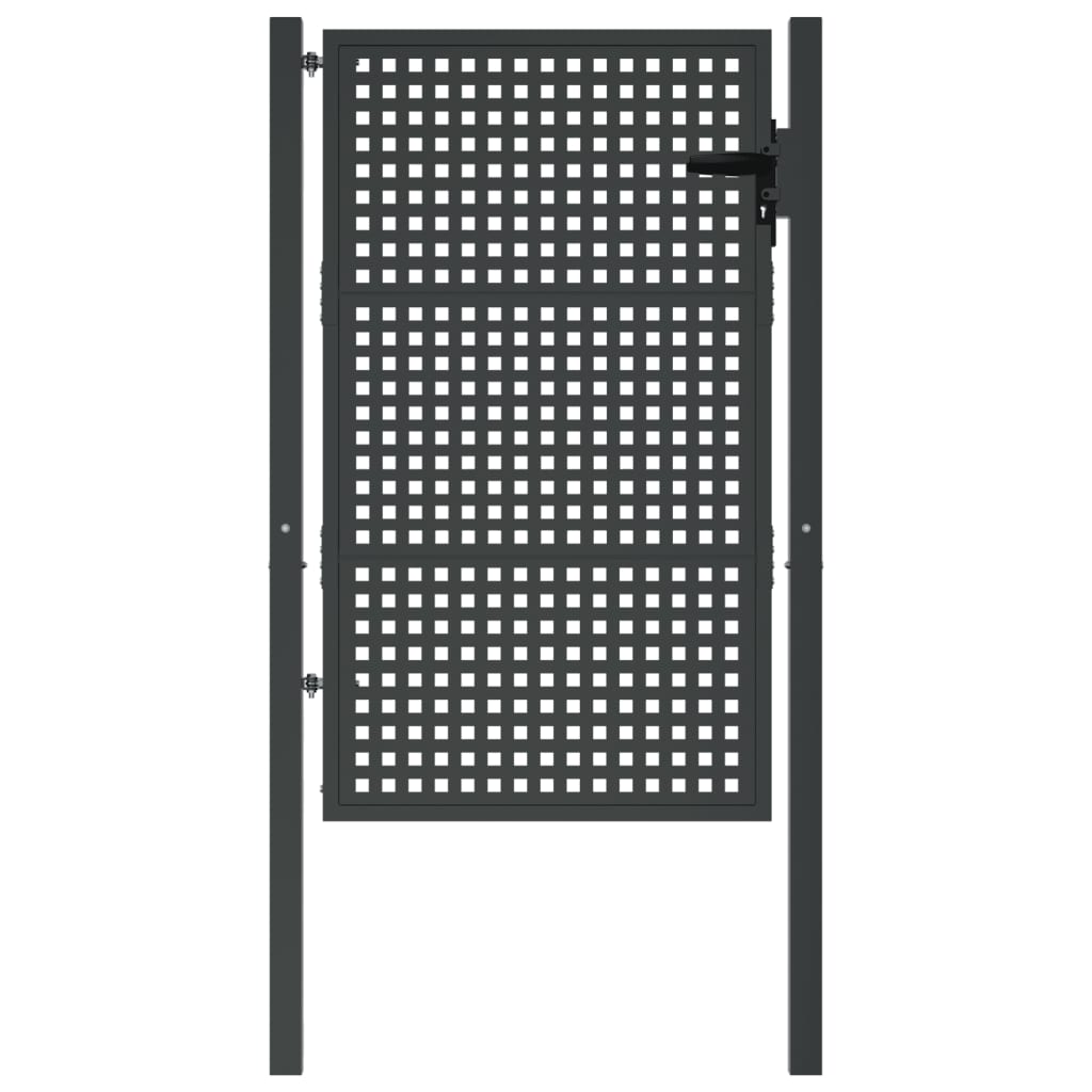 Tuinpoort Antraciet 100x125 cm Staal is nu te koop bij PeponiXL, paradijselijk wonen!