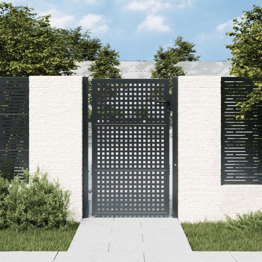 Tuinpoort Antraciet 100x125 cm Staal is nu te koop bij PeponiXL, paradijselijk wonen!