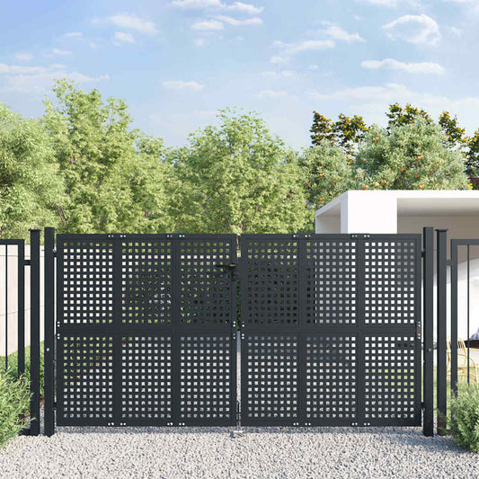 Tuinpoort Antraciet 300x125 cm Staal is nu te koop bij PeponiXL, paradijselijk wonen!