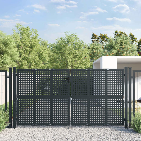 Tuinpoort Antraciet 300x150 cm Staal is nu te koop bij PeponiXL, paradijselijk wonen!