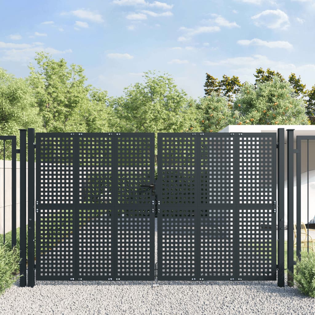 Tuinpoort Antraciet 300x200 cm Staal is nu te koop bij PeponiXL, paradijselijk wonen!