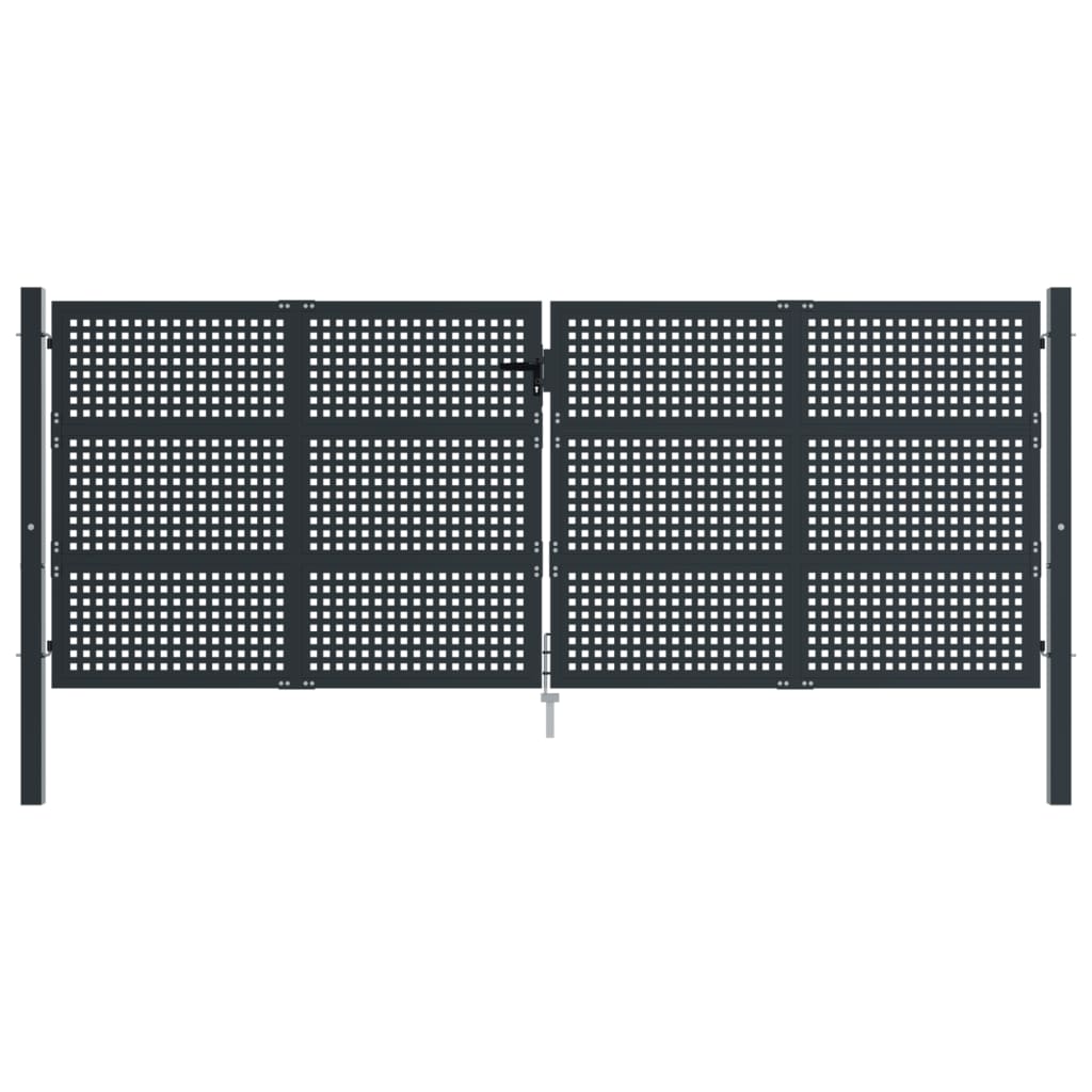 Tuinpoort Antraciet 400x150 cm Staal is nu te koop bij PeponiXL, paradijselijk wonen!