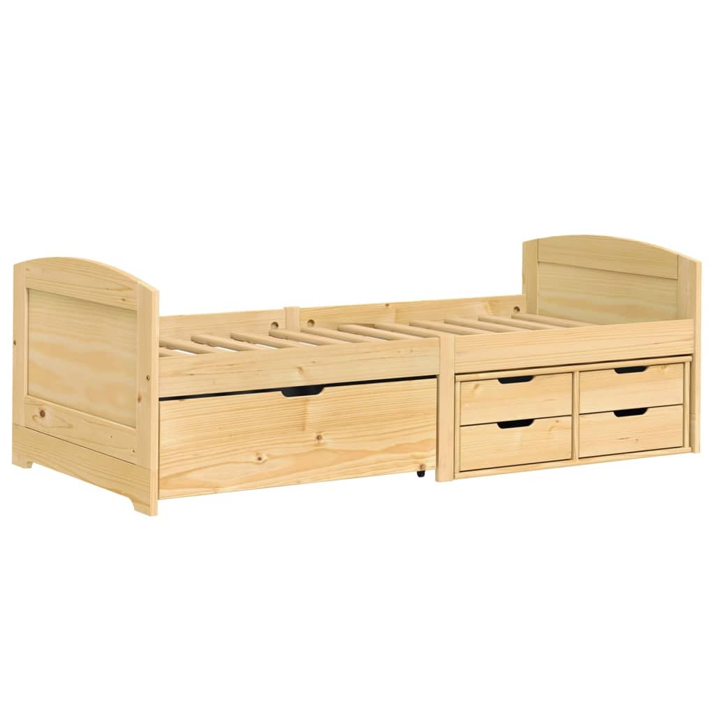 Slaapbank met 5 lades IRUN 90x200 cm massief grenenhout