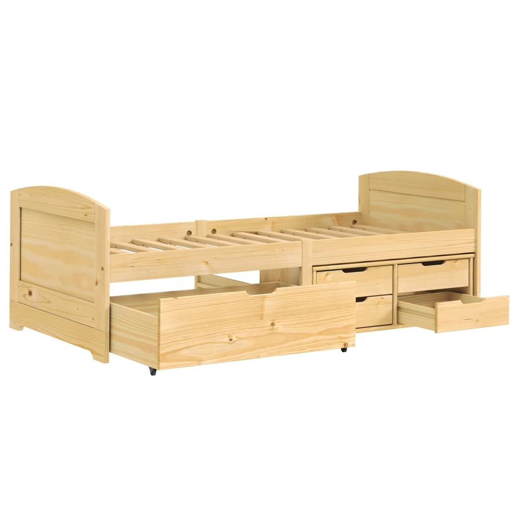 Slaapbank met 5 lades IRUN 90x200 cm massief grenenhout