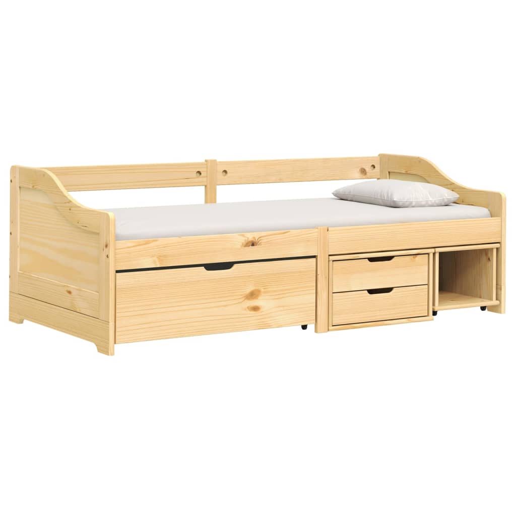 Slaapbank met 3 lades IRUN 90x200 cm massief grenenhout is nu te koop bij PeponiXL, paradijselijk wonen!