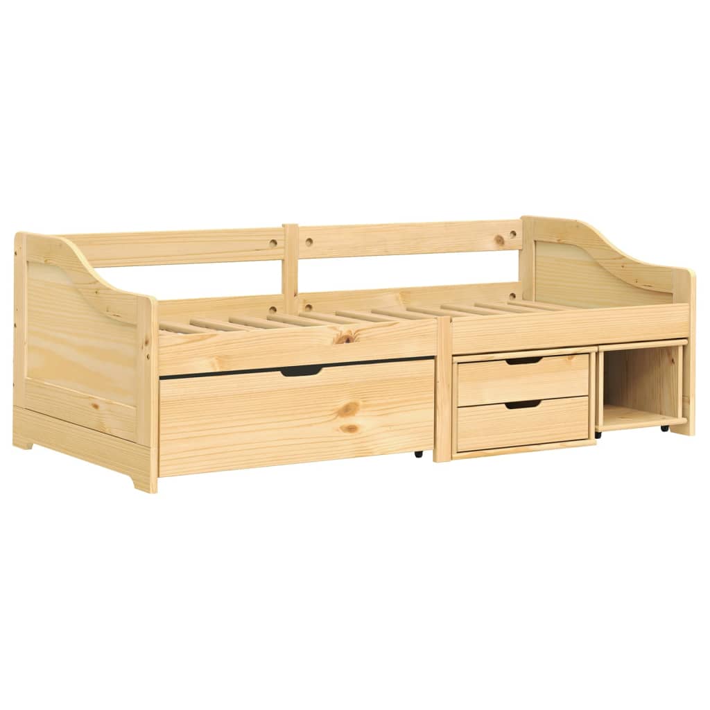 Slaapbank met 3 lades IRUN 90x200 cm massief grenenhout is nu te koop bij PeponiXL, paradijselijk wonen!