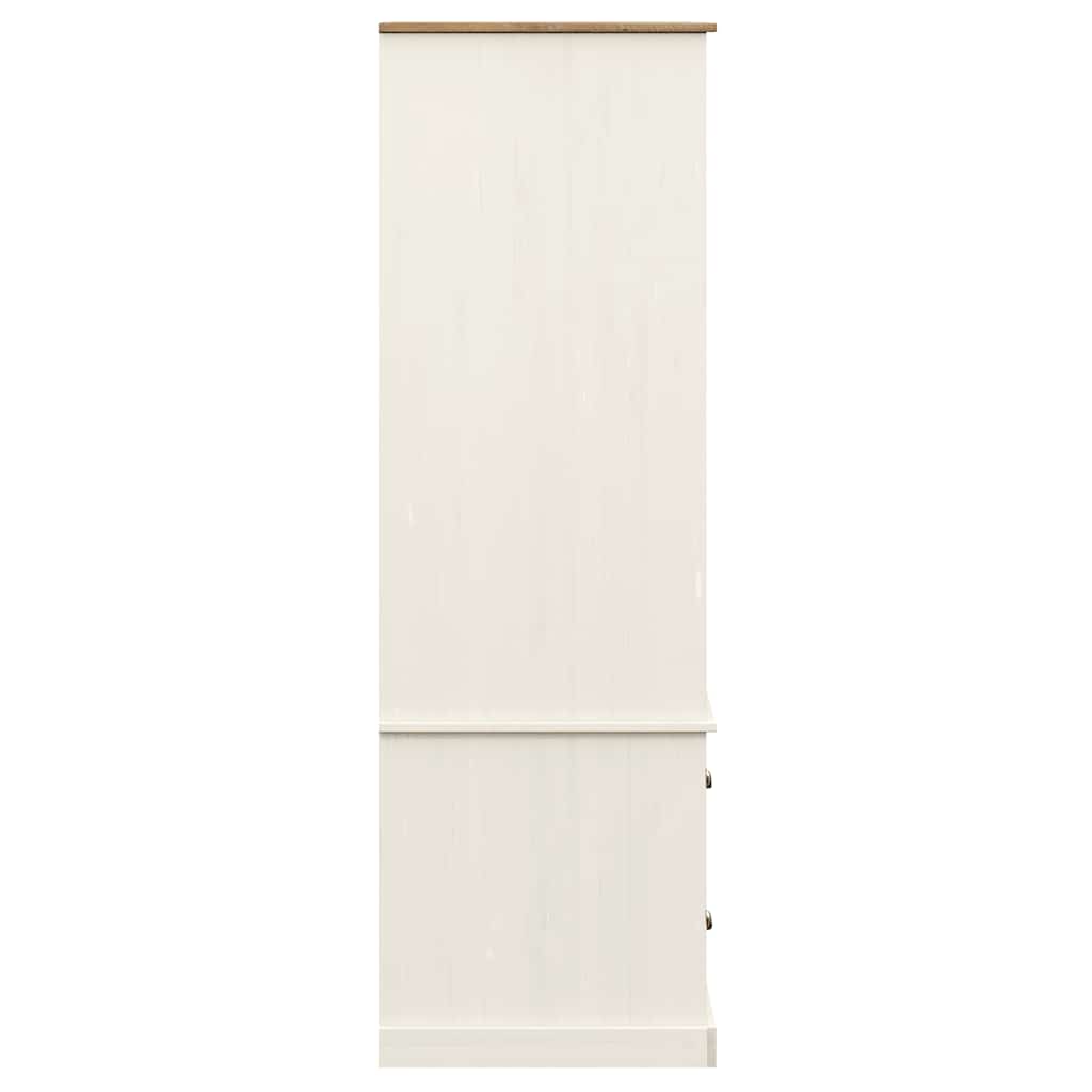 Kledingkast VIGO 90x55x170 cm massief grenenhout wit is nu te koop bij PeponiXL, paradijselijk wonen!